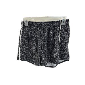 Xersion Womens S Black White Print Running Shorts Elastic Waist Activewear
